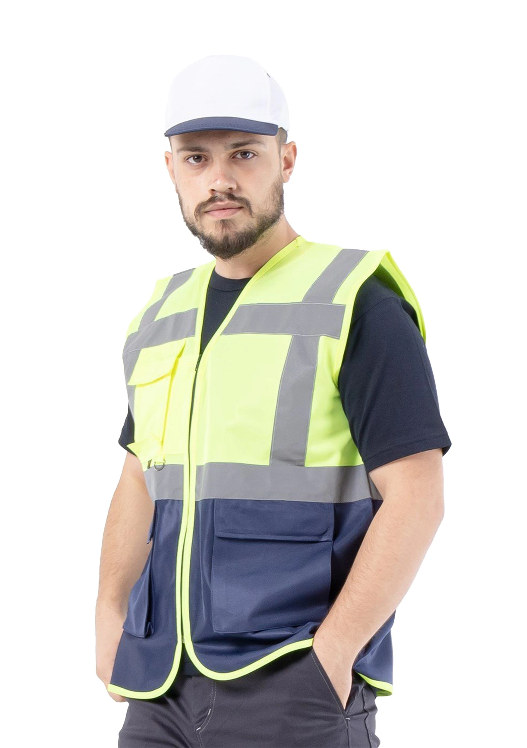 Alaska Hi-Vis Mühendis Yeleği Neon Sarı - Lacivert