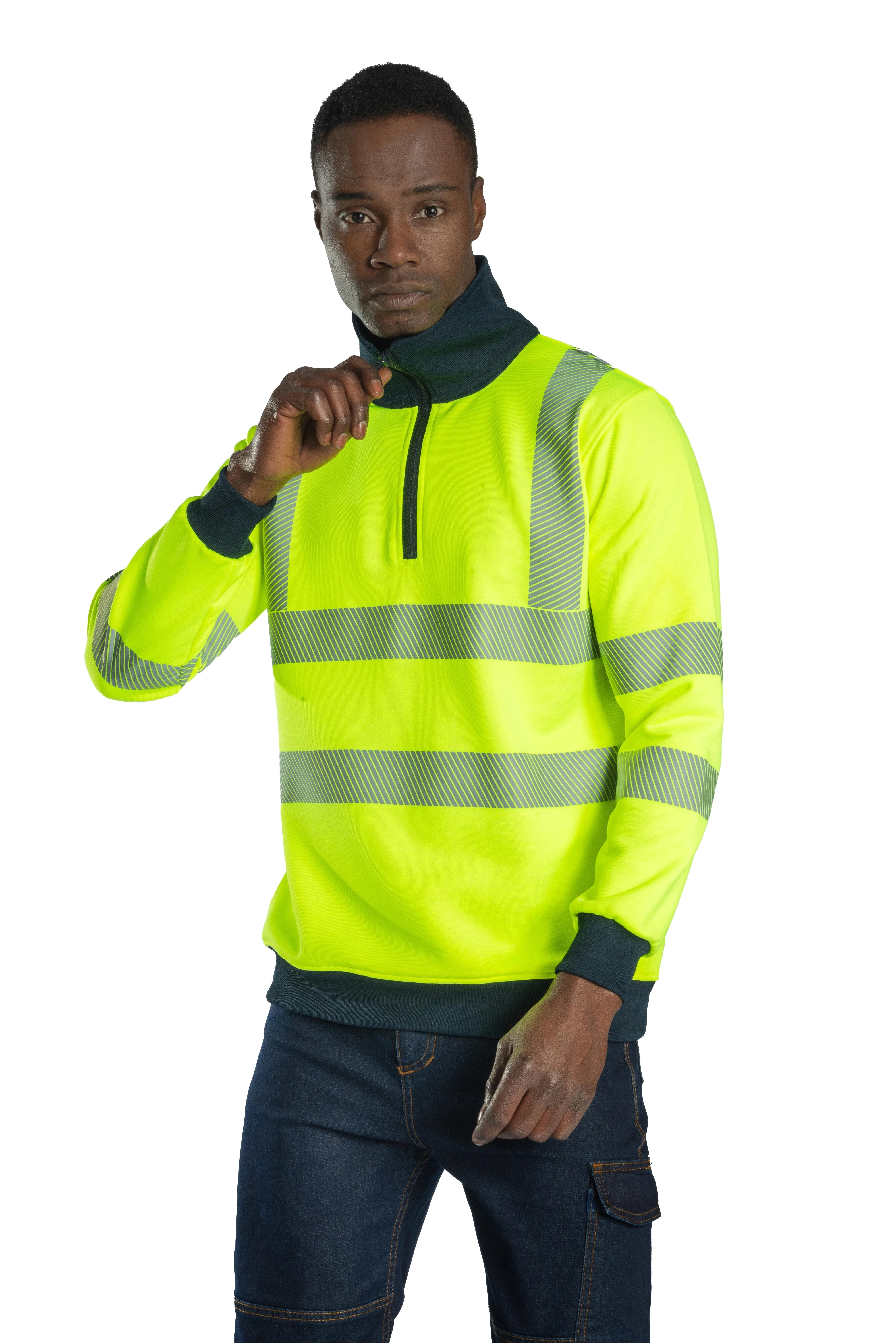 Alaska Hi-Vis Yarım Fermuarlı Sweatshirt - Sarı