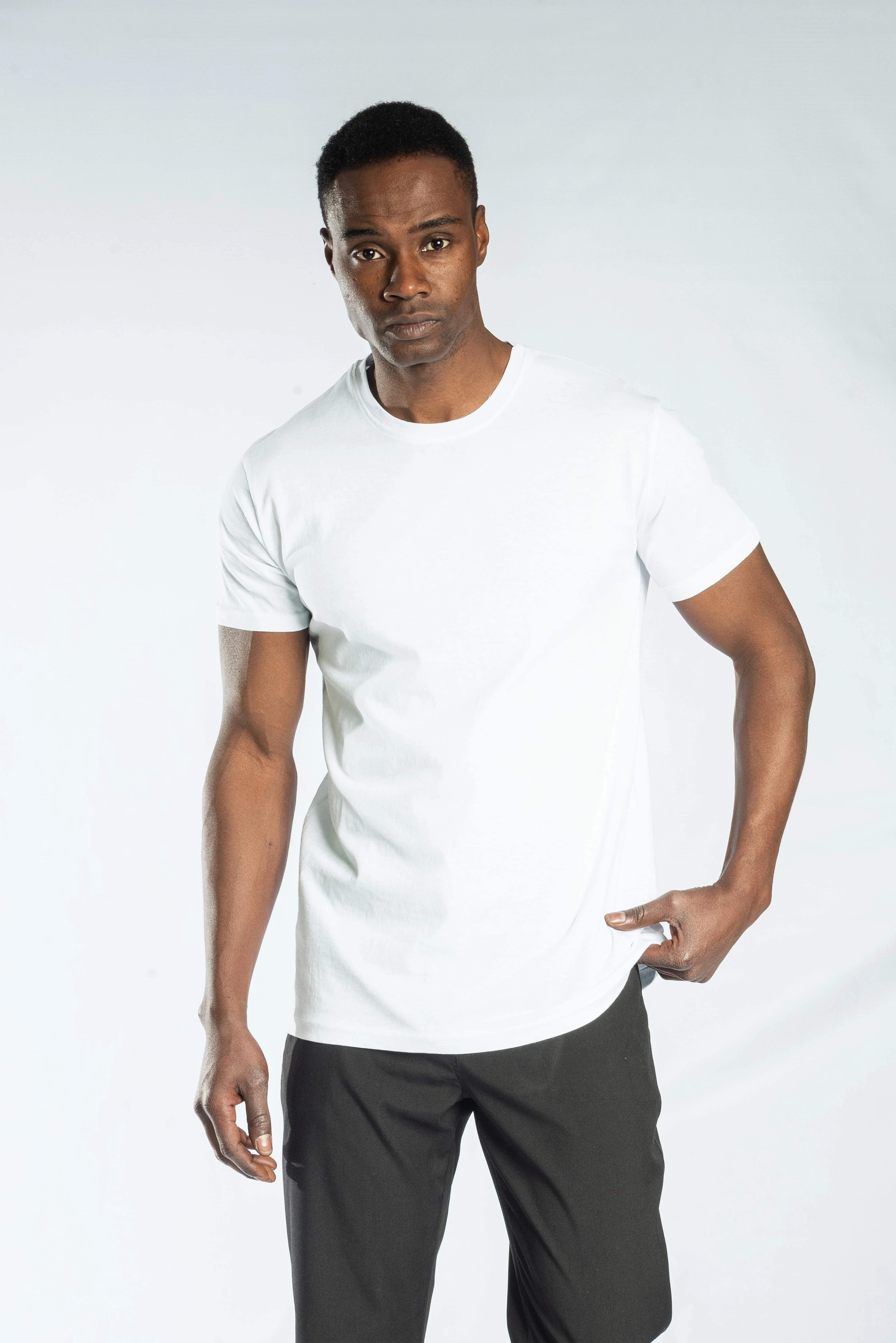 Elegans Basic Bisiklet Yaka T-Shirt Beyaz