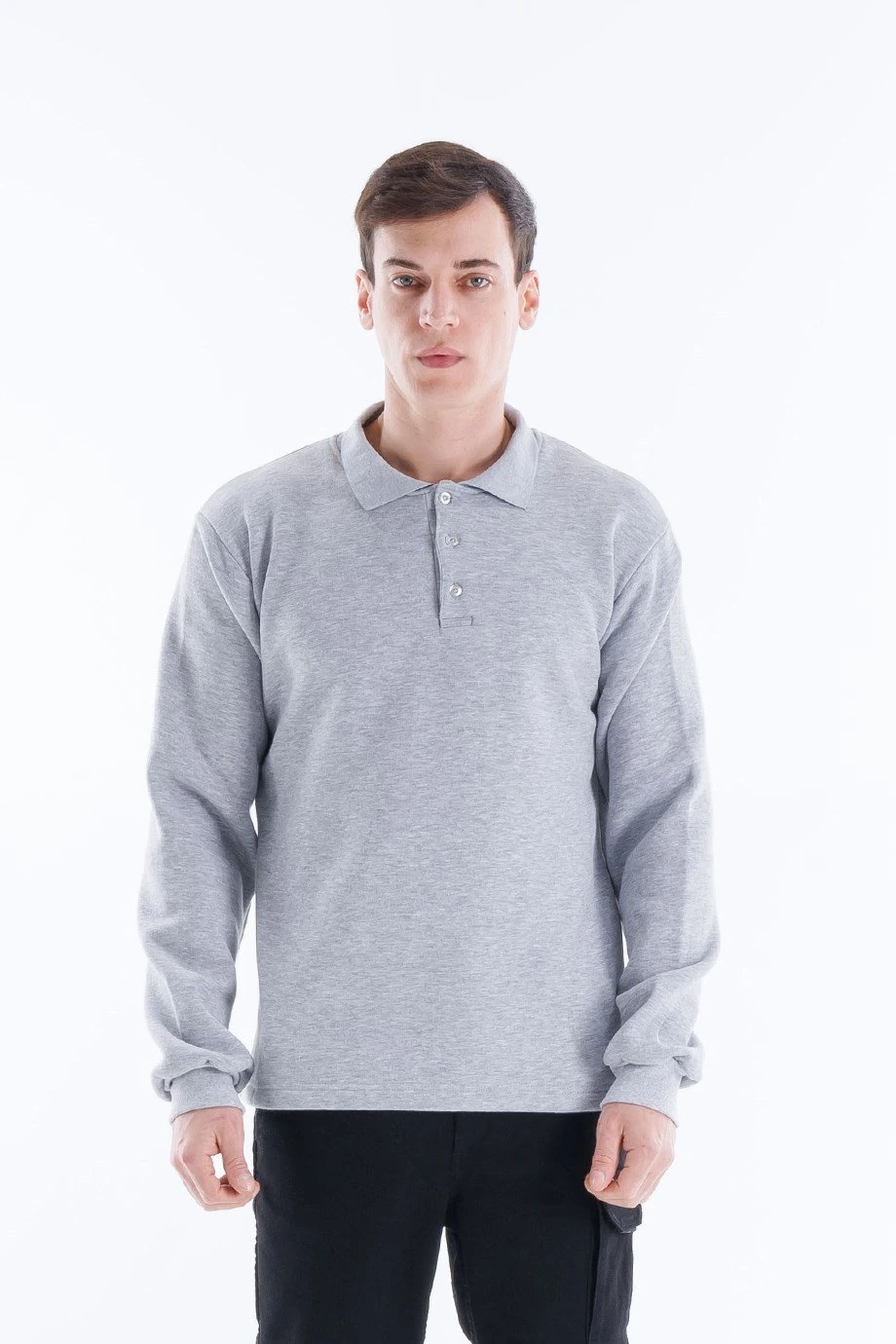 Elegans Polo Sweatshirt Gri