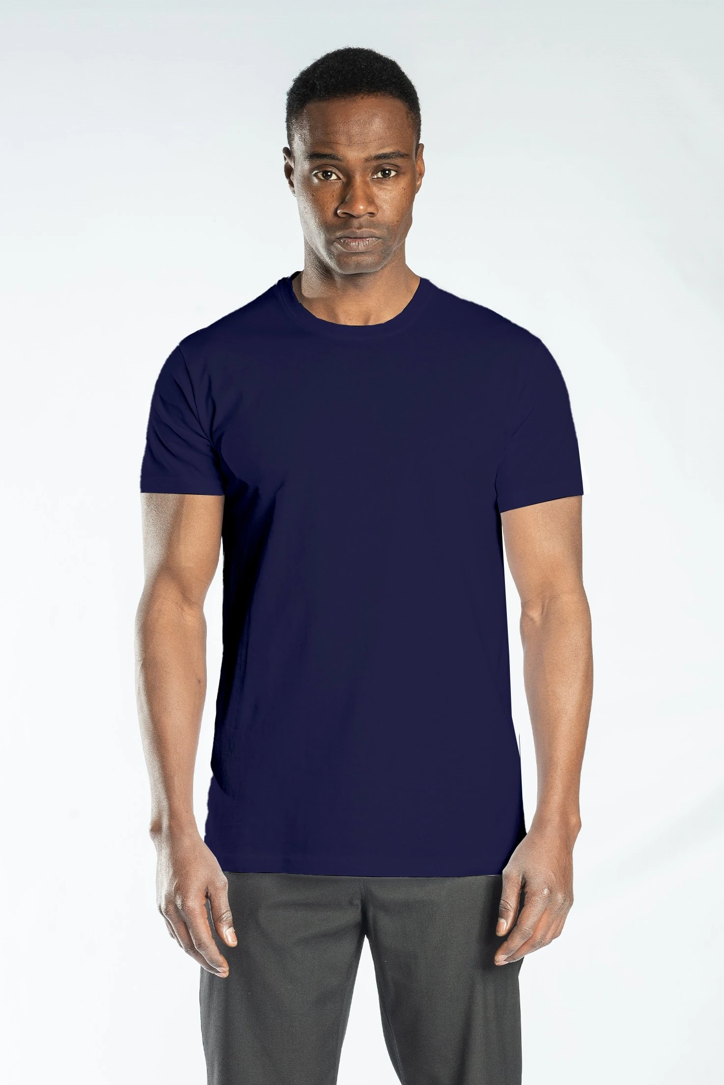 Regular Basic Bisiklet Yaka T-Shirt Lacivert