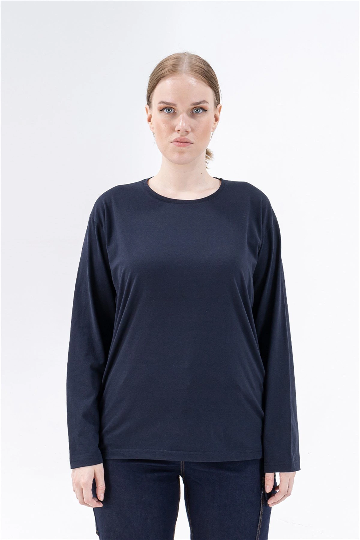 Regular Bisiklet Yaka Sweatshirt - Lacivert