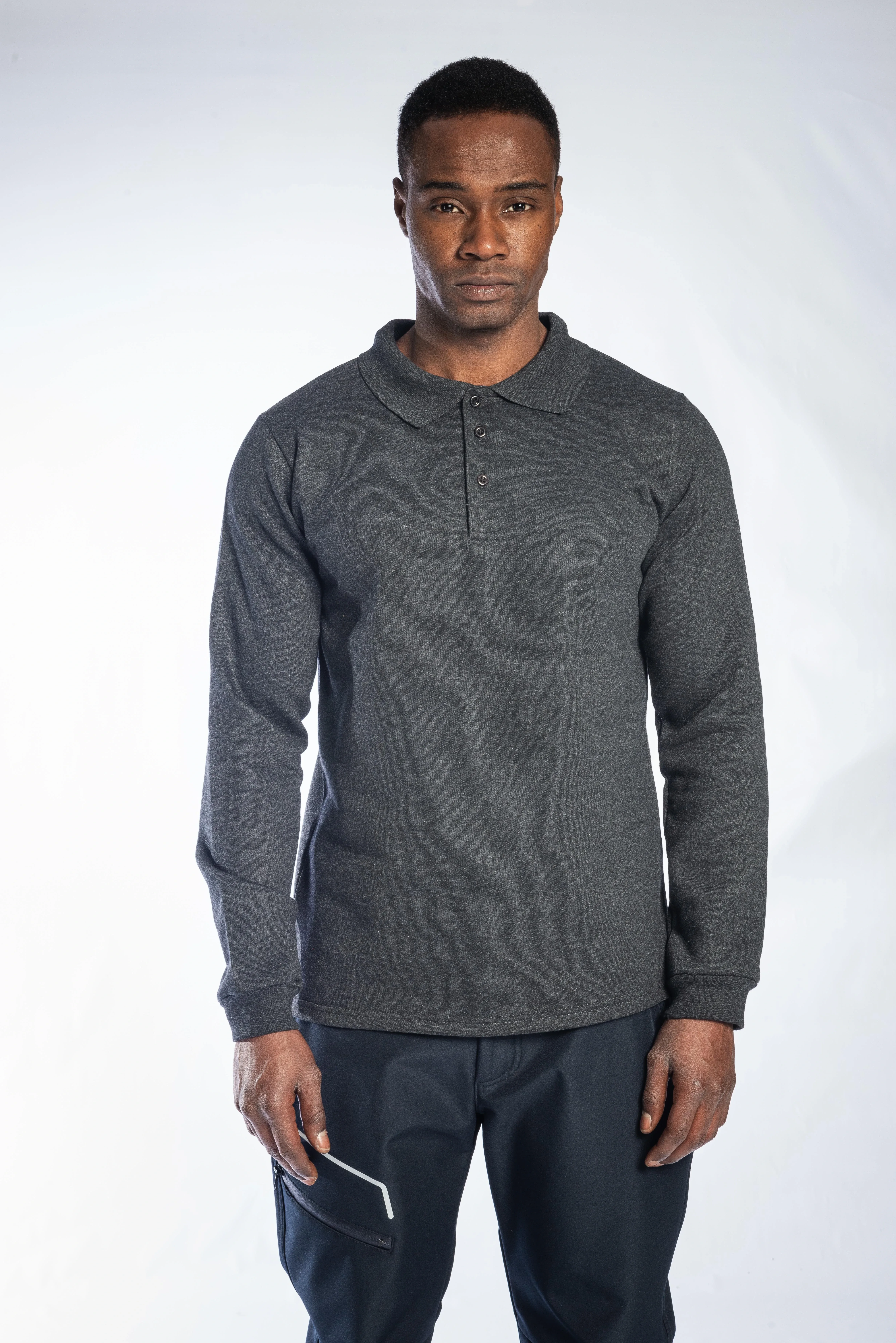 Regular Polo Sweatshirt Antrasit