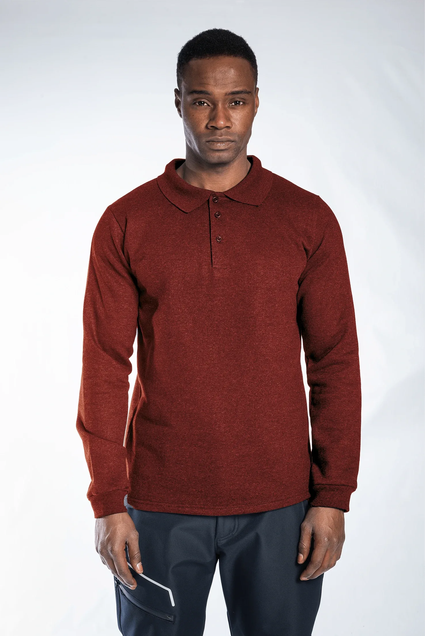 Regular Polo Sweatshirt Bordo
